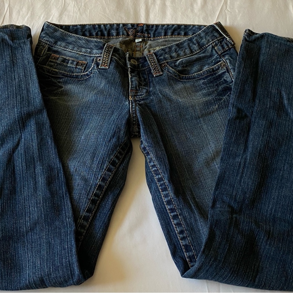 NWOT BEBE Blue Denim Women's Jeans with Rhinestones!